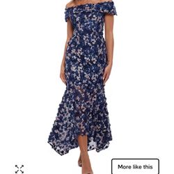 Xscape  | 3D-Floral Off-The-Shoulder Gown