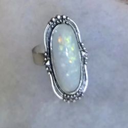 FIRE OPAL LADIES NEW SIZE 8 ACCENT RING