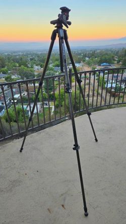 Premium Manfrotto setup in excellent used condition. Includes lightweight carbon fiber 055 tripod paired with the MHXPRO-3WG geared 3-way pan/tilt Tri