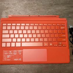 Magnetic BT Keyboard, Colorful Backlight Multi Touchpad Wireless BT 5.0 Tablet Keyboard for Pro 3 4 5 6 7 (Red)