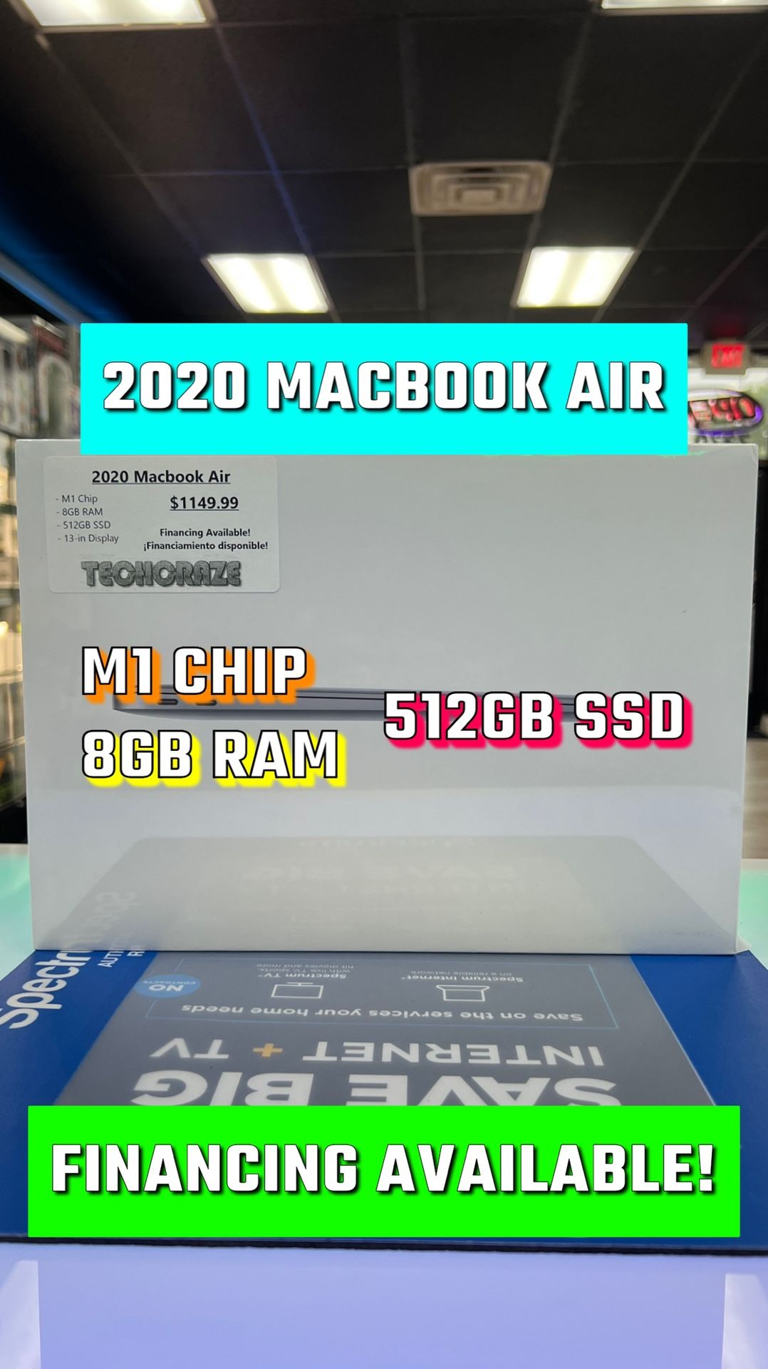 2020 MacBook Air M1 Chip - 8GB RAM - 512GB SSD