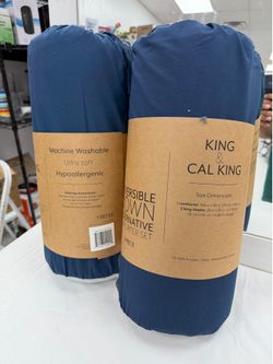 King/cali king reversible down, alternative comforter, set new
