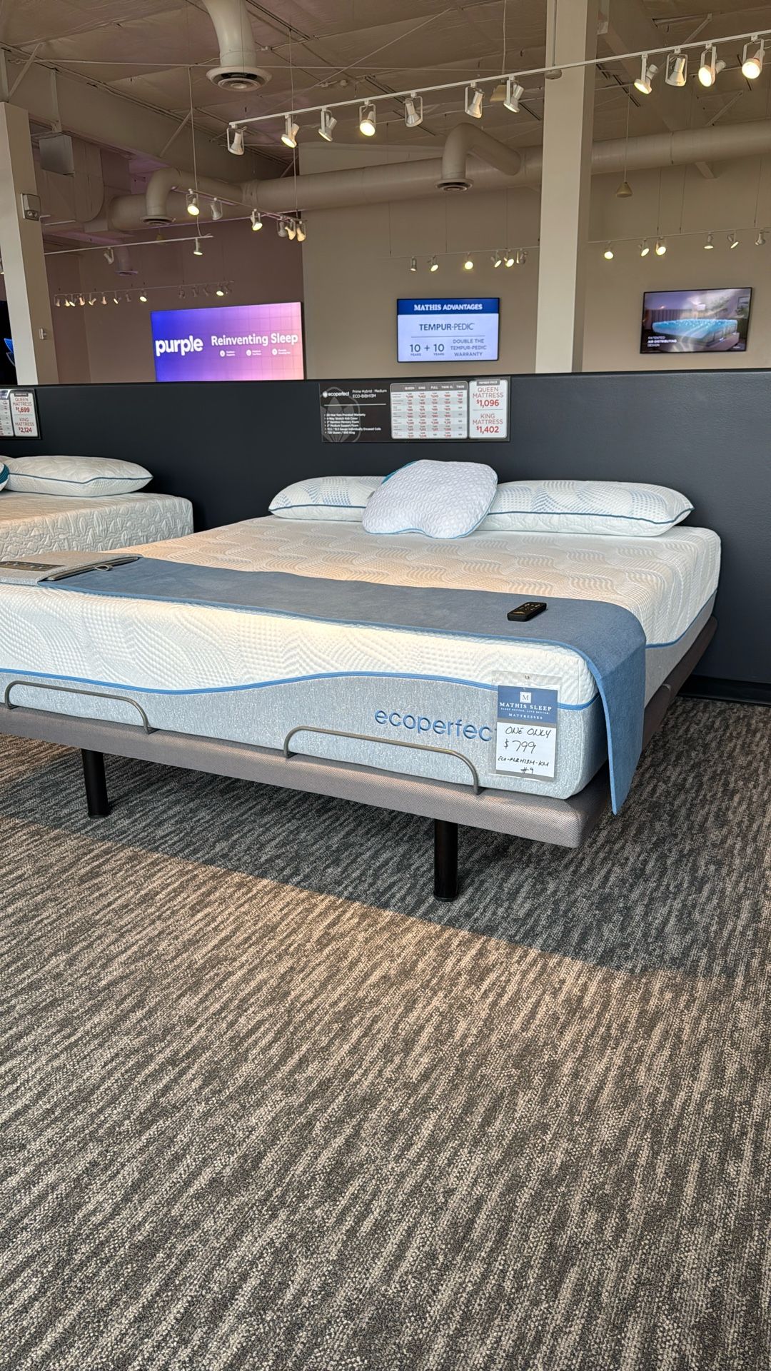 King Size EcoPerfect Prime 13” Medium Soft Hybrid Mattress - DISPLAY MODEL DISCOUNT - One Only
