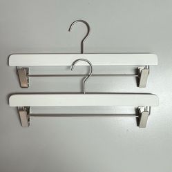 Set of 28 White Wooden Pants Clip Hangers from Target