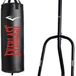BRAND NEW IN THE BOX EVERLAST 100 LBS HEAVY PUNCHING BAG AND A SINGLE STATION STAND