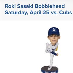 Roki Sasaki Bobblehead Saturday 4/25 Vs Cubs
