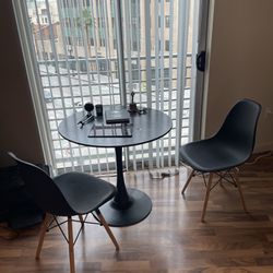Black Bistro Table and 2 Chairs - Moving Must Sell!
