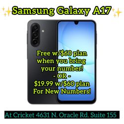 Samsung Galaxy A17 - $0 with our best plan for New lines & Switchers!