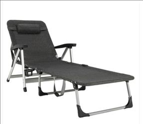 Costway Beach Chaise Lounge Chair Patio Folding Recliner w/ 7 Adjustable Positions