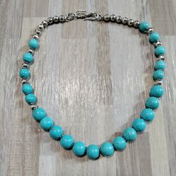 Vintage Turquoise Silver Necklace