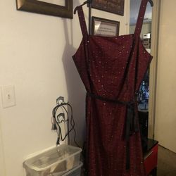 Beautiful Burgundy And Black Dress Size 24 W