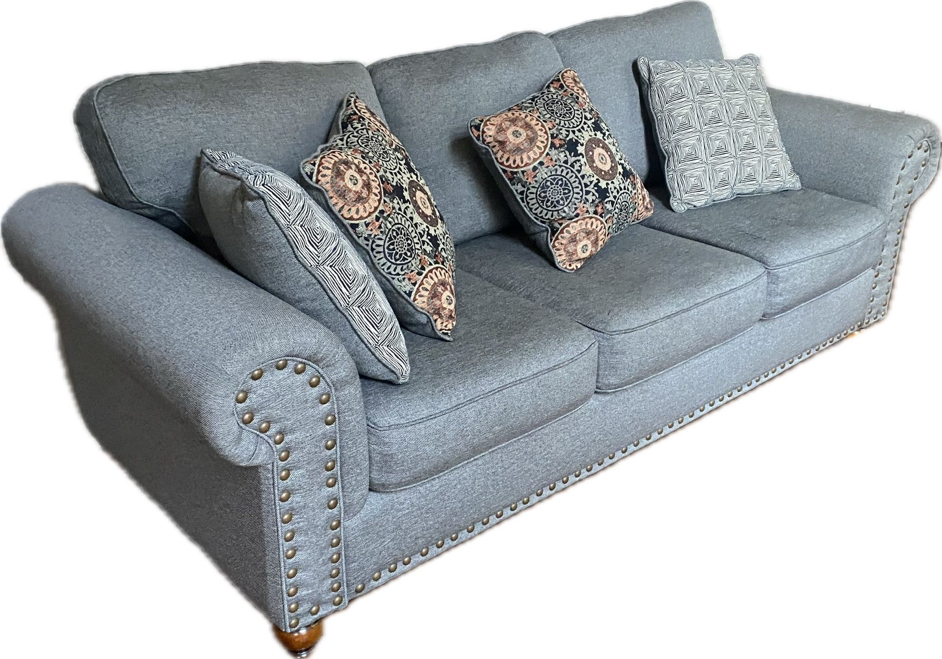 Used Sofa…Small tears/damage from using the wrong cleaning products.
