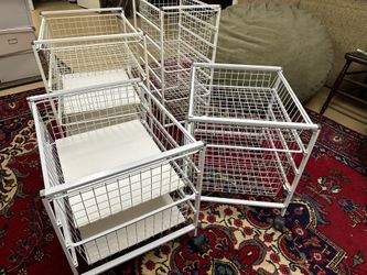 Container Store Elfa metal Storage Carts