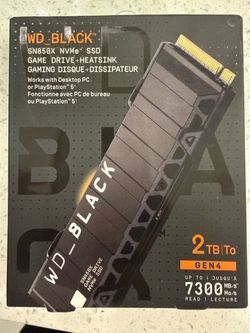 WD BLACK  2TB SN850X SSD WITH HEATSINK (PC or PS5)