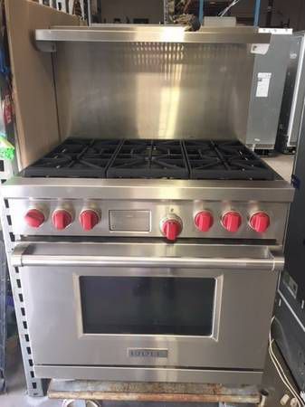 Wolf 36” Stainless Steel Built-in Dual Fuel Gas Range 