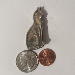 Vintage Sterling Silver 925 Cat Broach Pin
