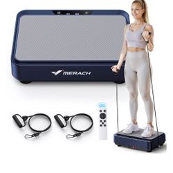 MERACH - Vibration Plate Exercise
Machine Weight Loss Fitness Platform For Home - Blue
