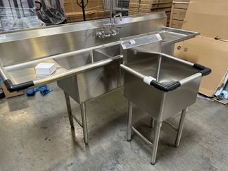 New heavy duty stainless steel one bowl sink NSF utility mop sink 