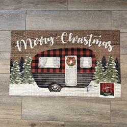 New Farmhouse Trailer Merry Christmas Outdoor Accent Mat