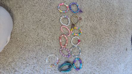 Lot of Colorful Beaded Bracelets