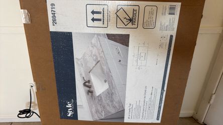 49” Solstice stony vanity top with back splash