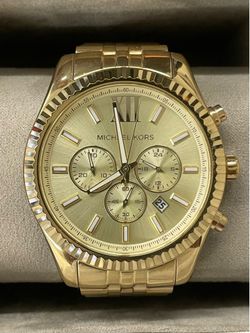 Michael Kors Men's Lexington Gold-Tone Chronograph Watch MK8281 – 45mm