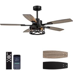 Brand New Farmhouse 50” Ceiling Fan With Lights And Remote