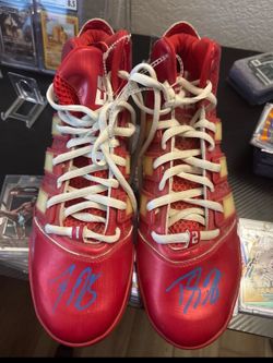 Dwight Howard Signed, Rockets Red Shoes Size 14.5 Autographed Pair NBA