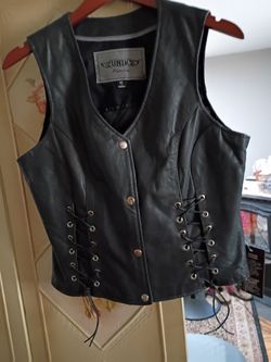 Women's leather vest new with tags
