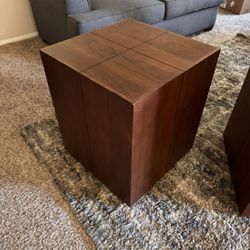 Wooden Cube Nightstands Table