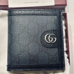 Gucci Ophidia Bi-Fold Wallet, blue and dark blue Supreme 