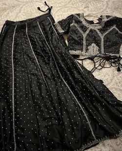 Vintage Black Embellished Lehenga Choli by Roopam