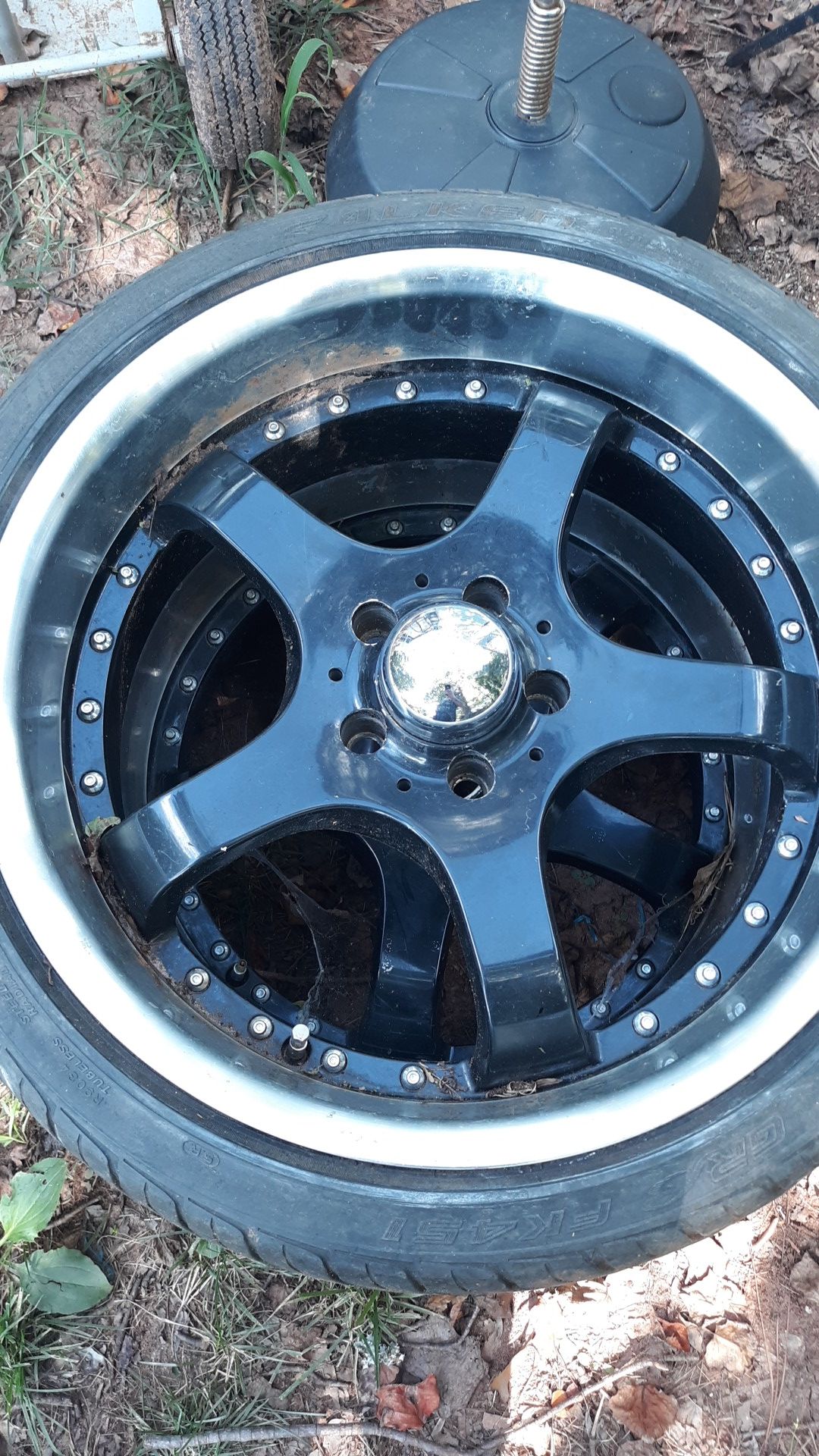 Two. 20 inch rims with new tires