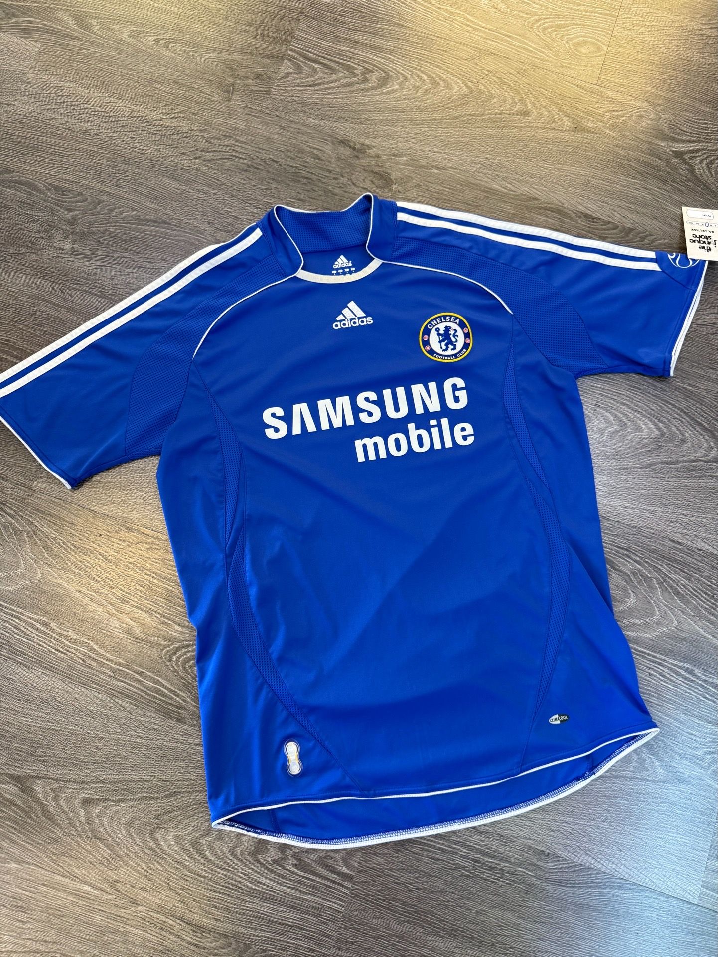 Chelsea FC Adidas Samsung Mobile Blue Soccer Jersey Vintage Football Shirt Size L