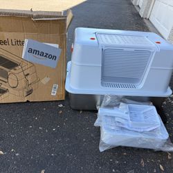 Brand New Vivifying Stainless steel litter box with lid XL