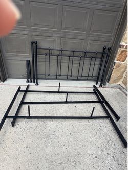 Metal queen bed frame