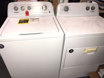 New scratch and dent whirlpool washer and dryer set. 1 year warranty