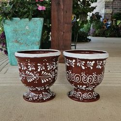 Beautiful Small Talavera Urns. Clay Pots, Planters,Plants, Pottery. $40 cada una