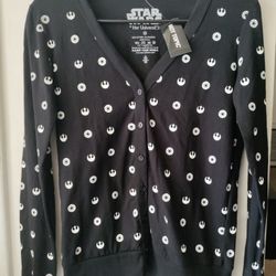 Her Universe Star Wars Rebel Imperial Symbols Black Long Sleeve Cardigan Sweater