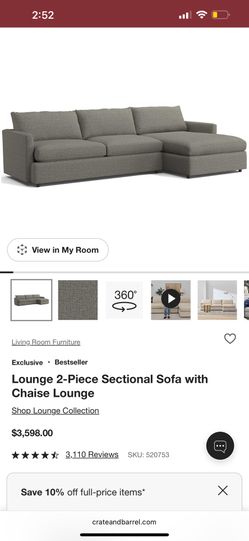 Local ONLY Crate And Barrel Sectional