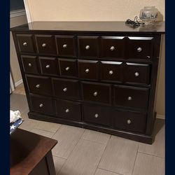 Beautiful dark cherry wood color dresser/8 drawer- Solid wood