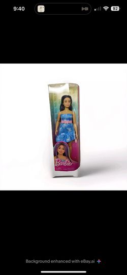 BARBIE FASHIONISTAS DOLL~DENIM BUTTERLY PRINT DRESS W/PINK BELT &BOOTS~HYT89~NIB