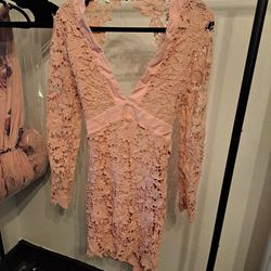 New Ladies Dusty Pink Short Dress Large