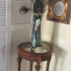 Hand Crafted Solid Wood And Glass Table 