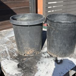 2 LARGE HEAVY-DUTY NURSERY POTS – 10”–11” – $10 FOR BOTH
