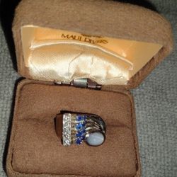 14K Sapphire & Diamond Ladies Ring