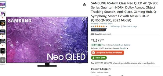 SAMSUNG 65-Inch Class Neo QLED 4K QN90C