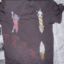 Men’s All Embroidered Icecream T Shirt Size M Oversized 