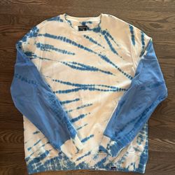 PRPS Men's Tye dye Sweatshirt Blue And White XL