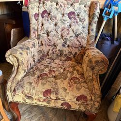 Queen Ann Chair Matching Footstool 